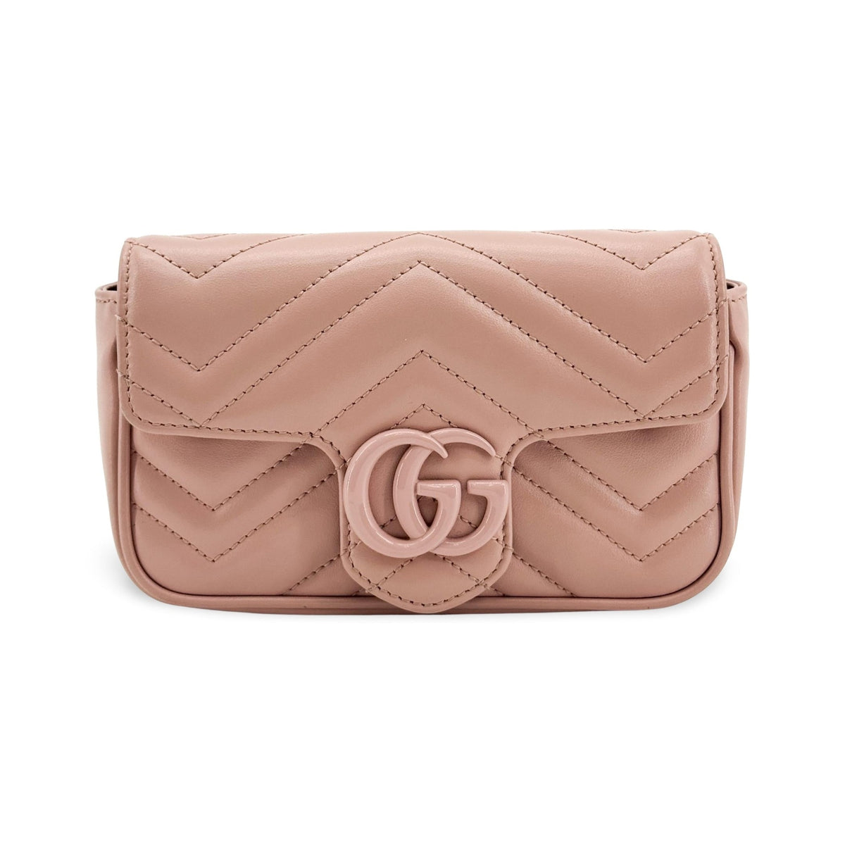 Gucci GG Marmont Flap Matelasse Leather, Pink, Leather, Handbag