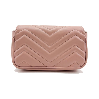 Gucci GG Marmont Flap Matelasse Leather, Pink, Leather, Handbag