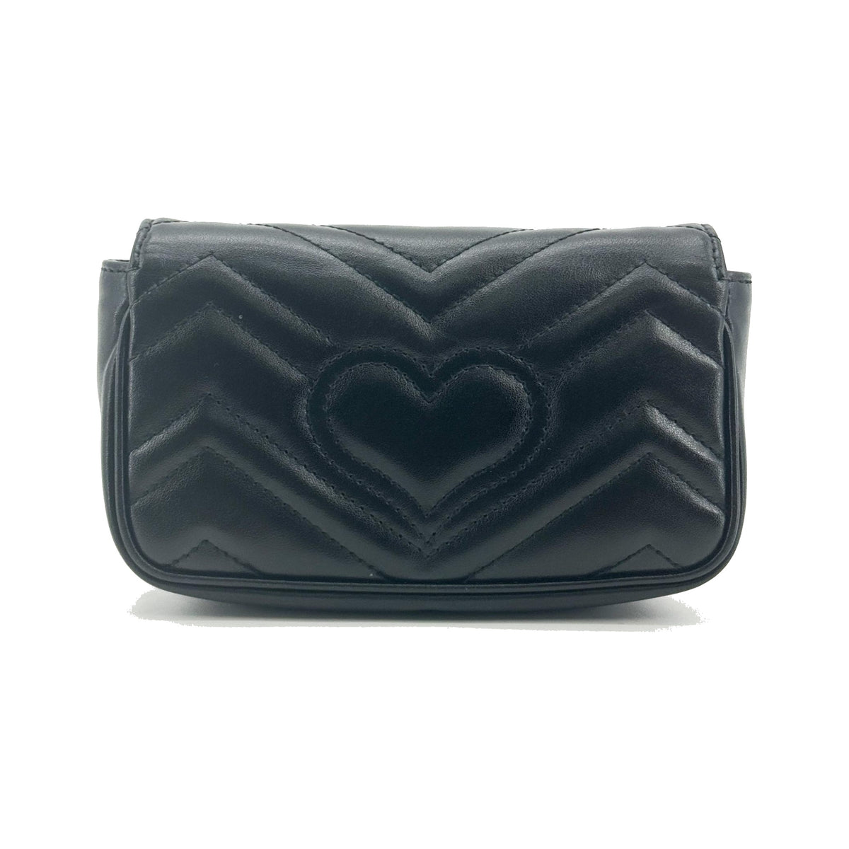 Gucci GG Marmont Flap Matelasse Leather, Black, Calfskin, Handbag