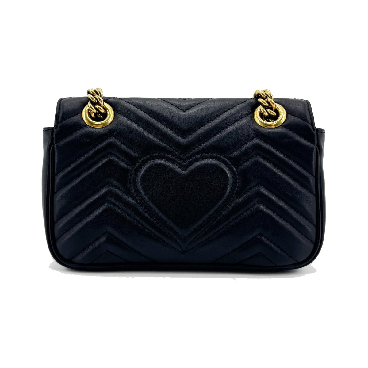 Gucci GG Marmont Flap Matelasse Leather, Black, Leather, Handbag
