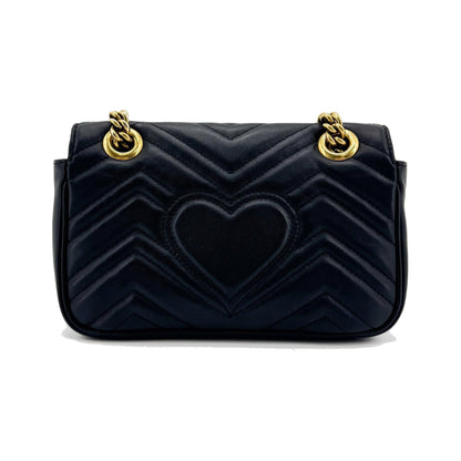 Gucci GG Marmont Flap Matelasse Leather, Black, Leather, Handbag