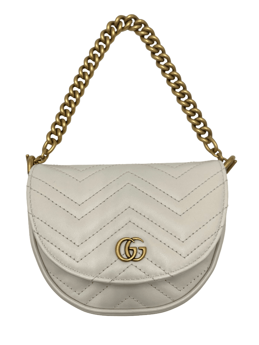 Gucci GG Marmont Half Moon Flap Crossbody Bag - Brandsamsara