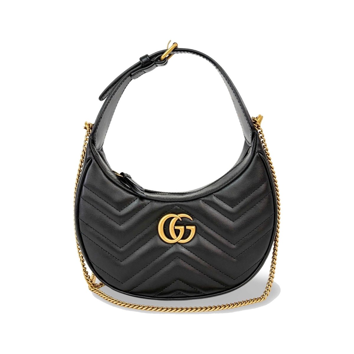 Gucci GG Marmont Half Moon Hobo - Brandsamsara