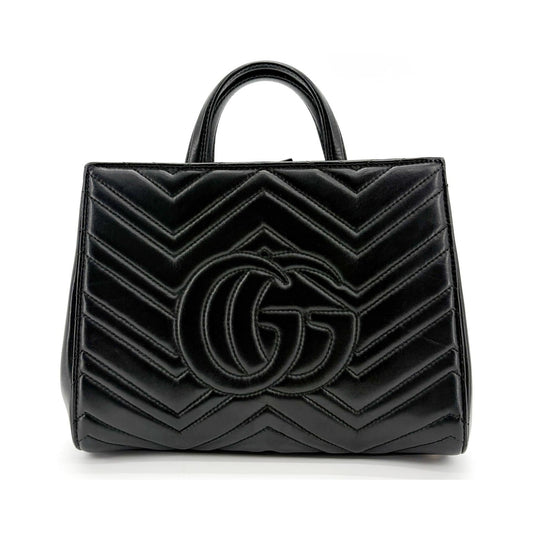 Gucci GG Marmont Matelasse Leather, Black, Leather, Tote Bag