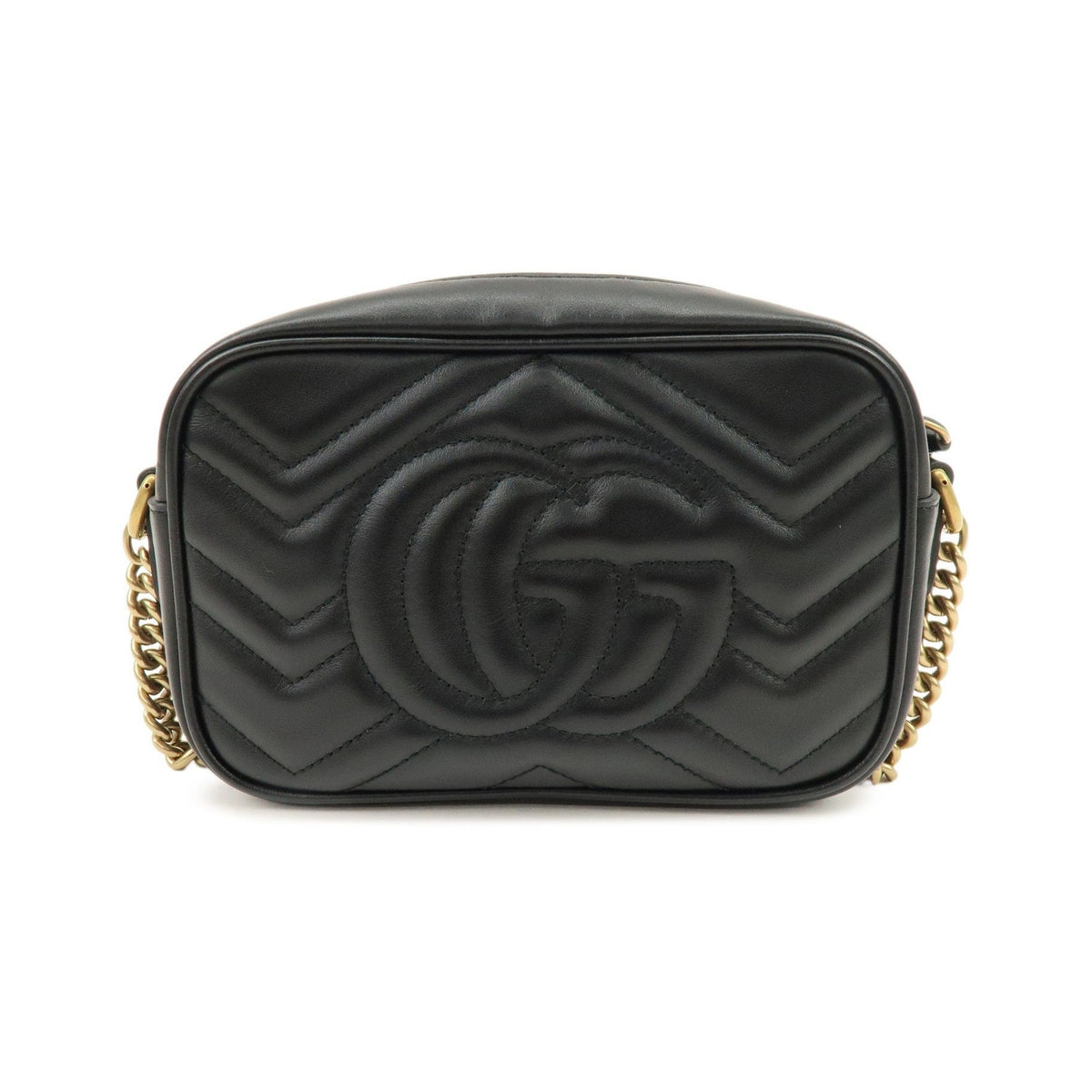 Gucci GG Marmont Matelasse Leather, Black, Leather, Shoulder Bag