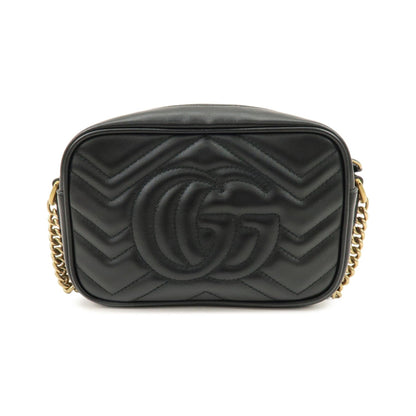 Gucci GG Marmont Matelasse Leather, Black, Leather, Shoulder Bag