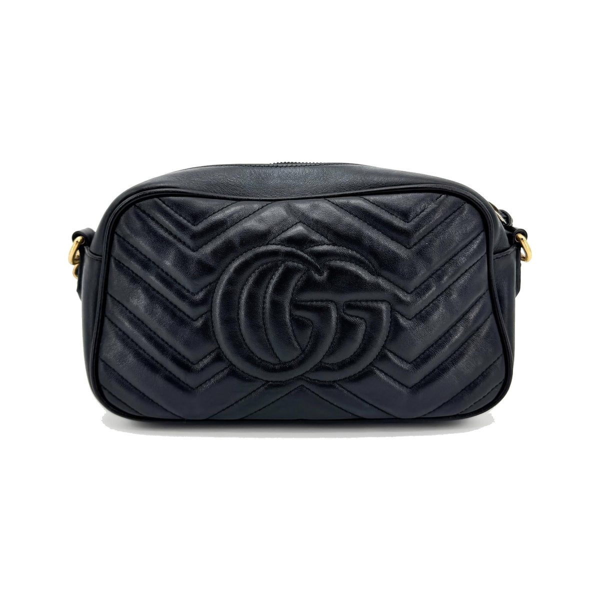 Gucci GG Marmont Matelasse Leather, Black, Leather, Shoulder Bag