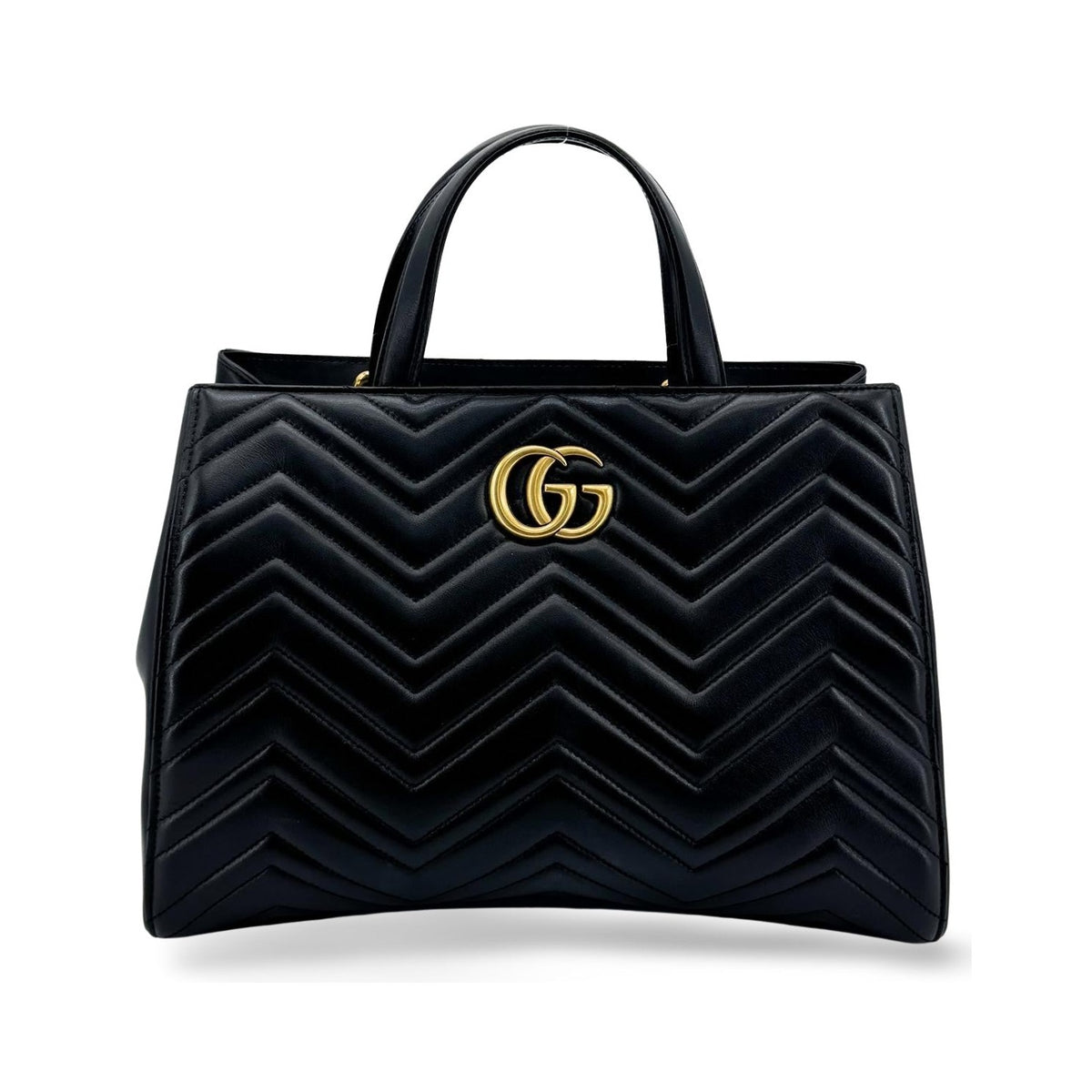 Gucci GG Marmont Matelasse Leather, Black, Leather, Shoulder Bag