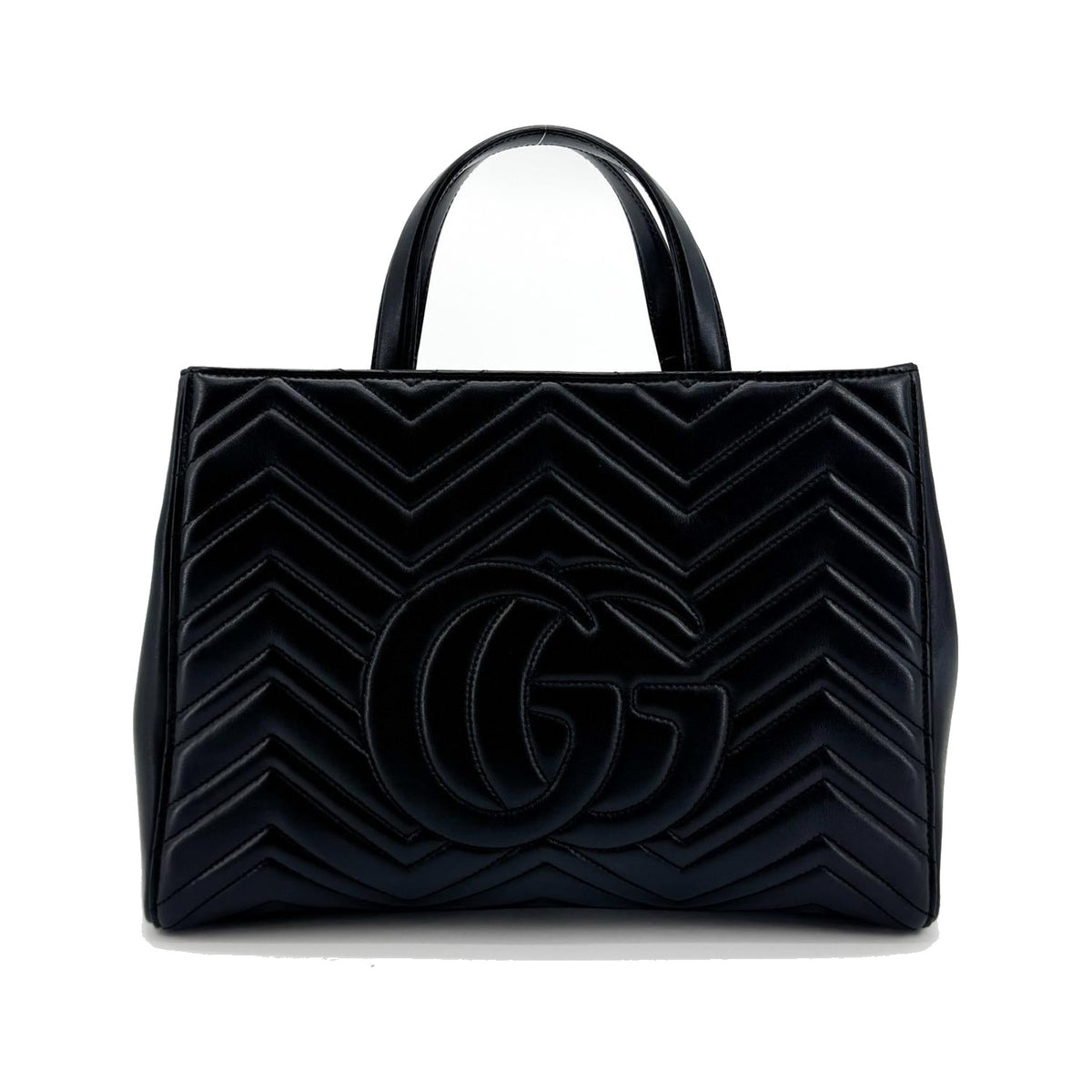 Gucci GG Marmont Matelasse Leather, Black, Leather, Shoulder Bag