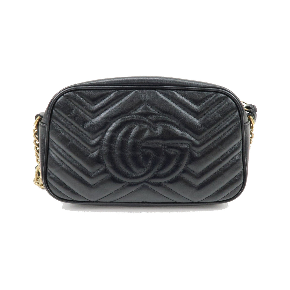 Gucci GG Marmont Matelasse Leather, Black, Leather, Shoulder Bag