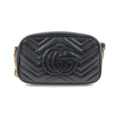 Gucci GG Marmont Matelasse Leather, Black, Leather, Shoulder Bag