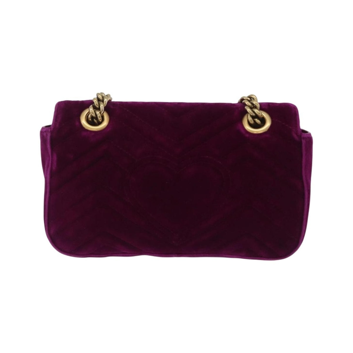 Gucci GG Marmont Matelassé Velvet, Purple, Velvet, Shoulder Bag