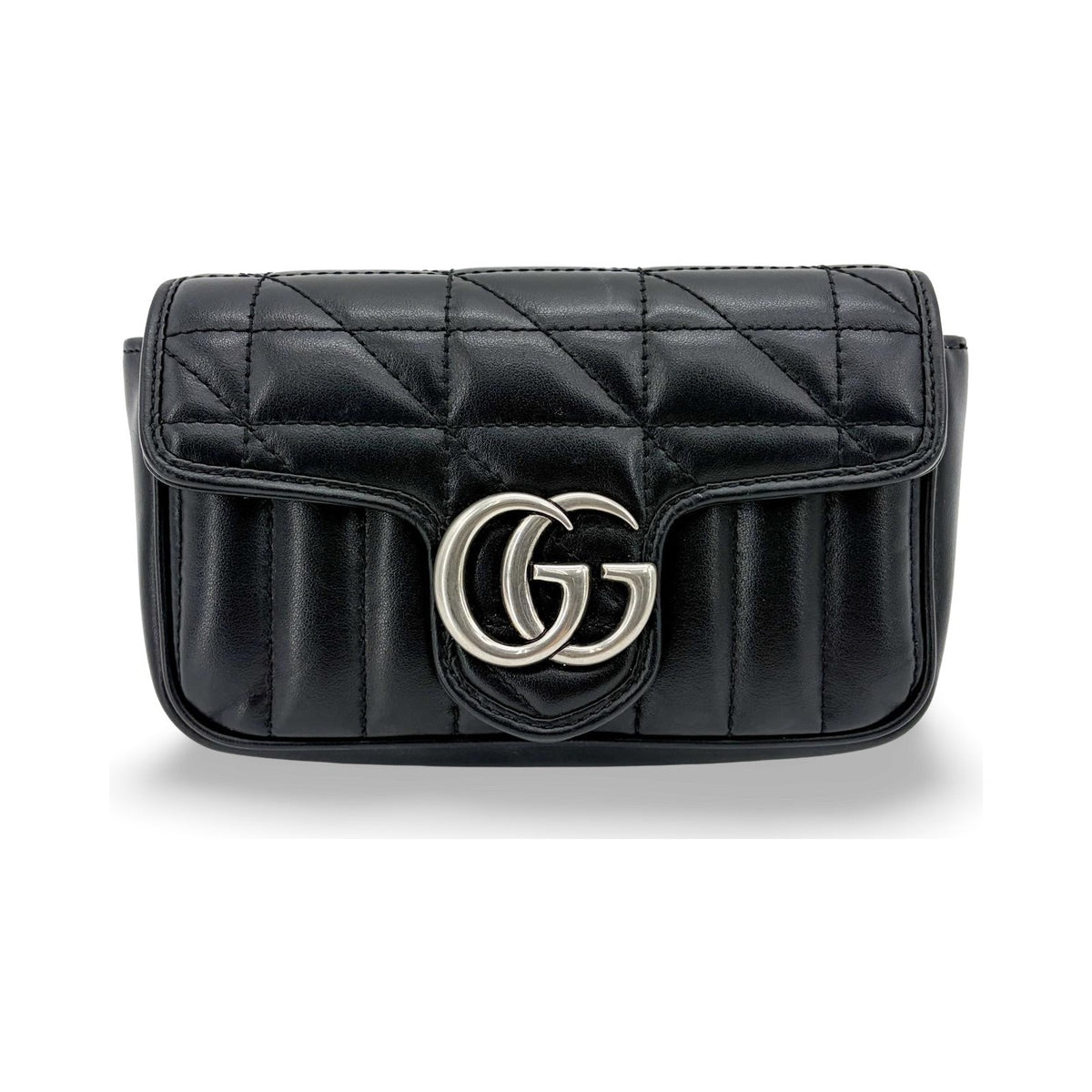Gucci GG Marmont Patent, Black, Leather, Shoulder Bag