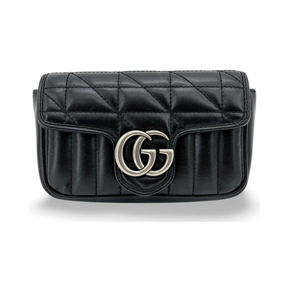 Gucci GG Marmont Patent, Black, Leather, Shoulder Bag