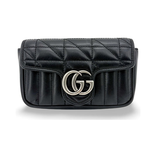 Gucci GG Marmont Patent, Black, Leather, Shoulder Bag