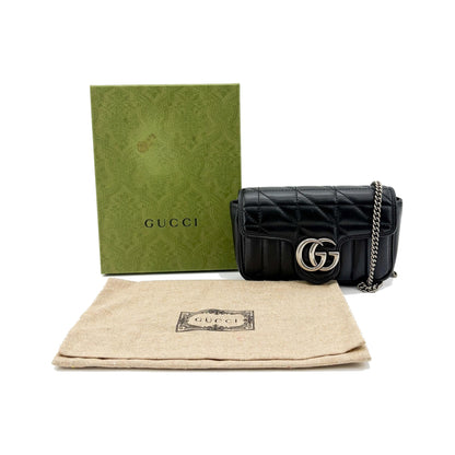 Gucci GG Marmont Patent, Black, Leather, Shoulder Bag