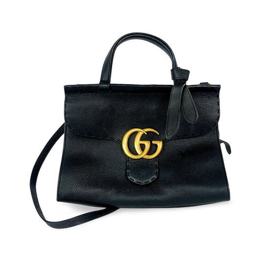 Gucci GG Marmont Pouch Leather, Black, Leather, Clutch