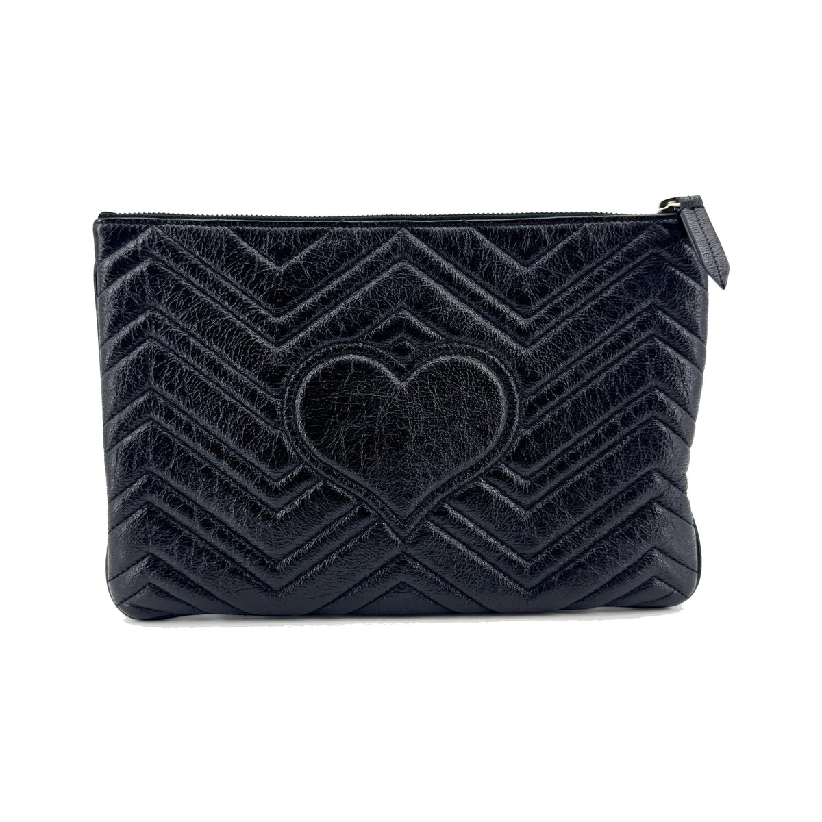 Gucci GG Marmont Pouch Matelasse Leather, Black, Leather, Clutch