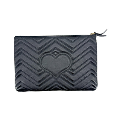 Gucci GG Marmont Pouch Matelasse Leather, Black, Leather, Clutch