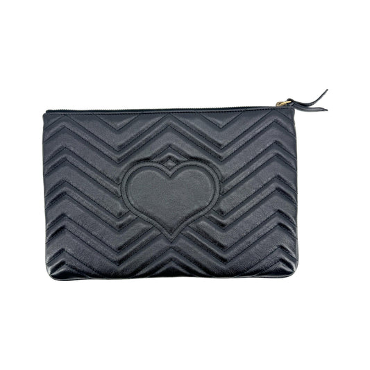 Gucci GG Marmont Pouch Matelasse Leather, Black, Leather, Clutch