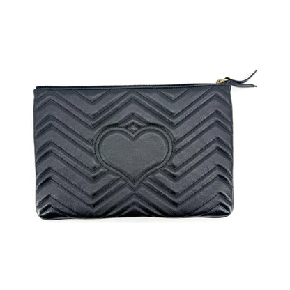 Gucci GG Marmont Pouch Matelasse Leather, Black, Leather, Clutch