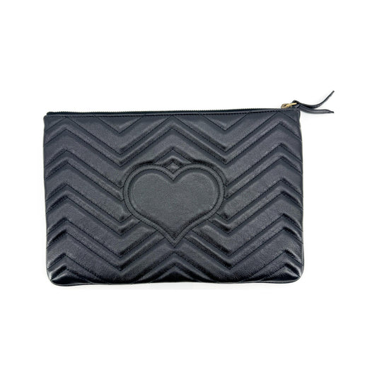 Gucci GG Marmont Pouch Matelasse Leather, Black, Leather, Clutch