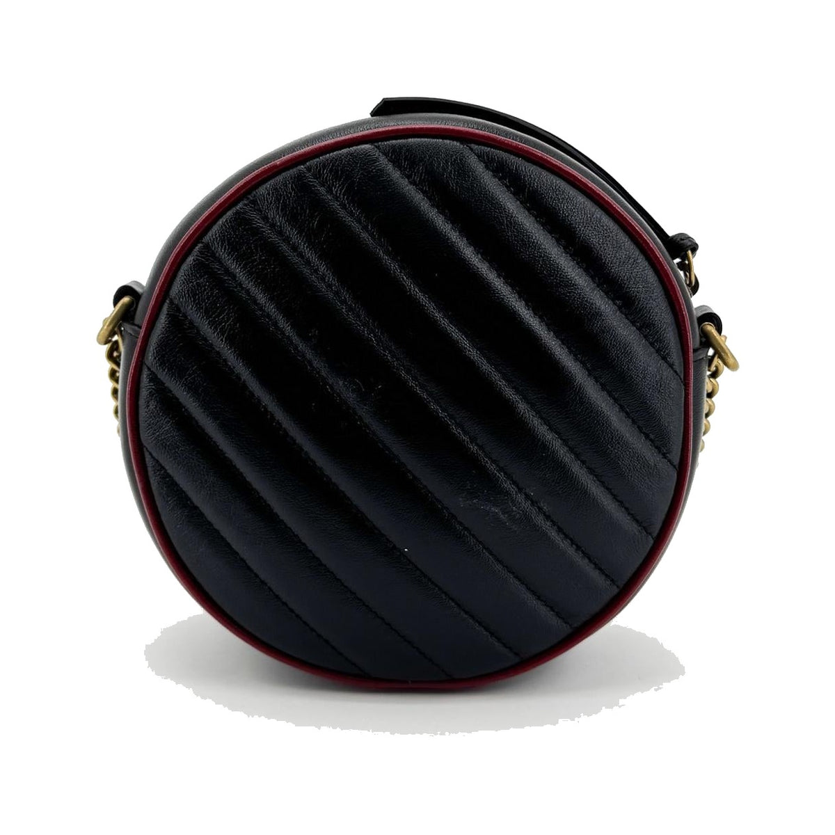 Gucci GG Marmont Round Matelasse Leather, Black, Leather, Shoulder Bag