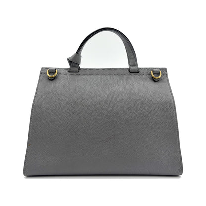 Gucci GG Marmont Top Handle Leather, Gray, Leather, Handbag