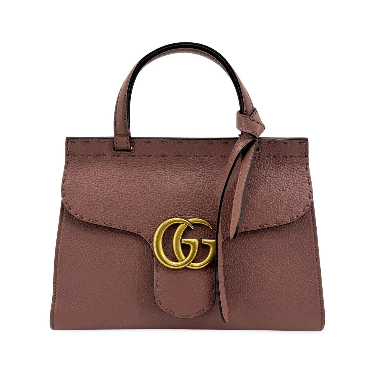 Gucci GG Marmont Top Handle Leather, Pink, Leather, Handbag