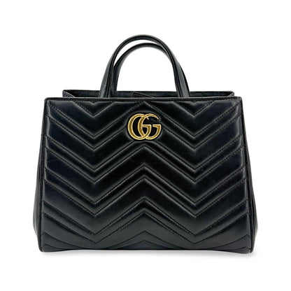 Gucci GG Marmont Tote Matelasse Leather, Black, Leather, Tote Bag