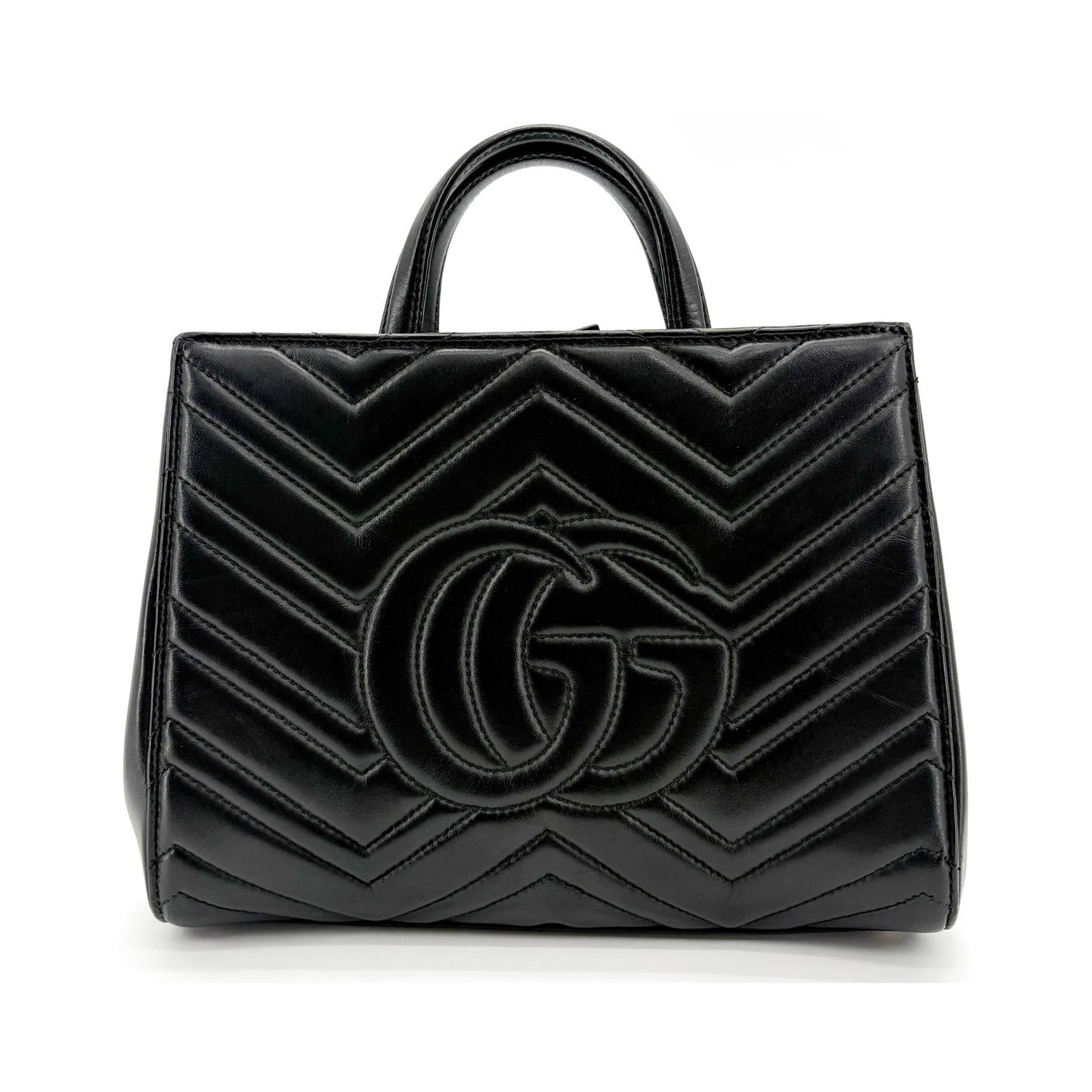 Gucci GG Marmont Tote Matelasse Leather, Black, Leather, Tote Bag
