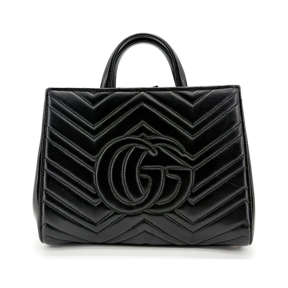 Gucci GG Marmont Tote Matelasse Leather, Black, Leather, Tote Bag