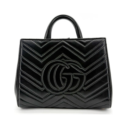 Gucci GG Marmont Tote Matelasse Leather, Black, Leather, Tote Bag