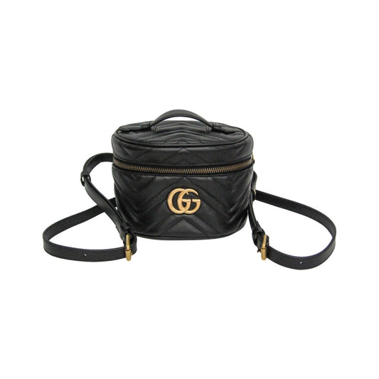 Gucci GG Marmont Vanity Matelasse Leather, Black, Leather, Backpack