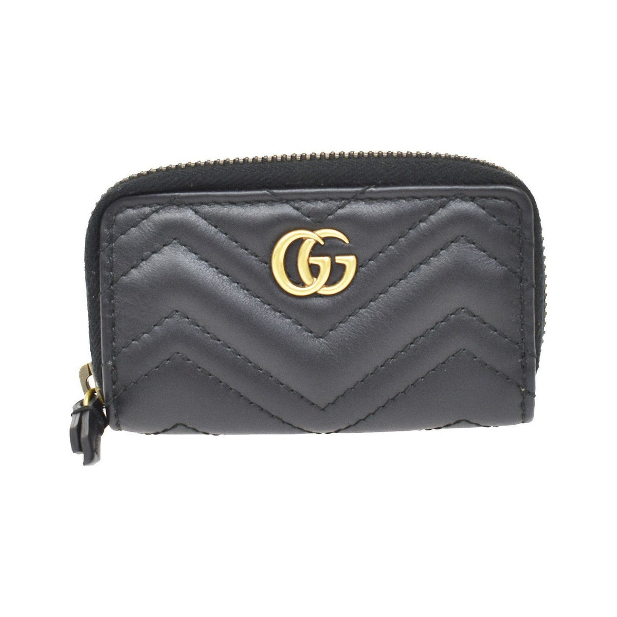 Gucci GG Marmont Zip Around Matelasse Leather, Black, Leather, Wallet