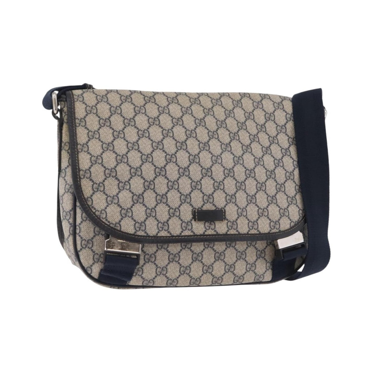 Gucci GG Messenger GG Coated Canvas, Navy, PVC, Shoulder Bag