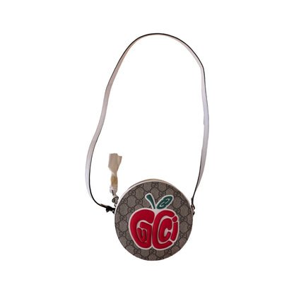 Gucci GG Supreme Belt GG Coated Canvas and Leather, White, Canvas, Crossbody Bag