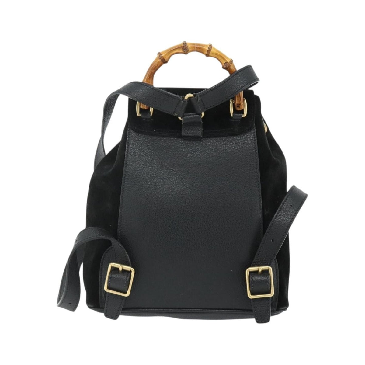 Gucci Gucci bamboo daim, Black, Suede, Backpack