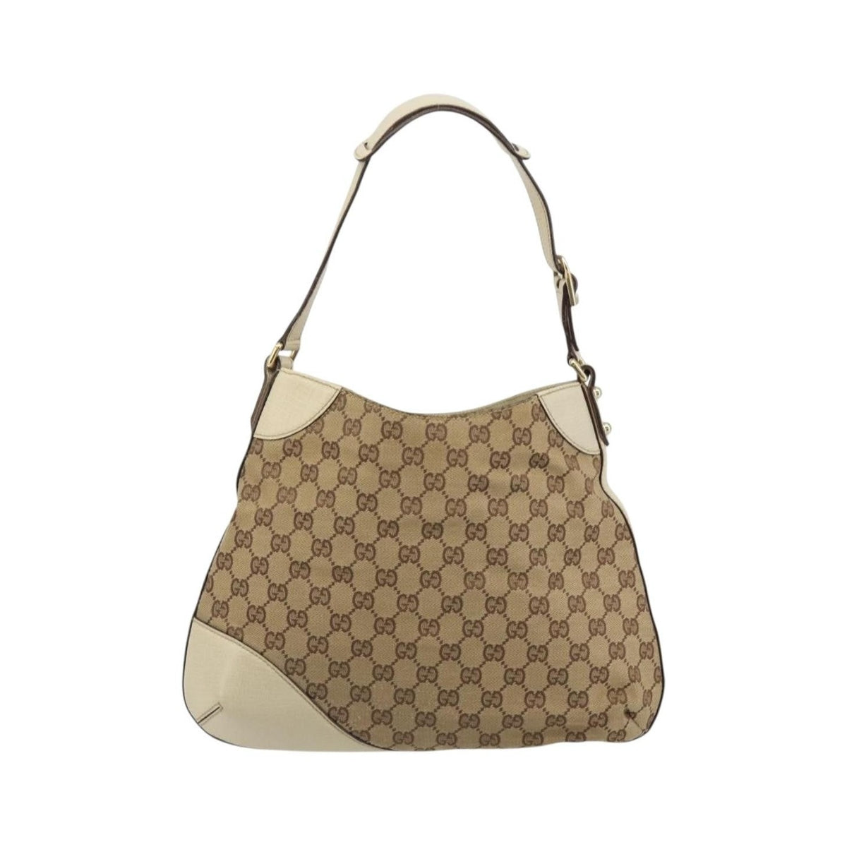 Gucci Hasler Hobo GG Canvas, Beige, Canvas, Shoulder Bag