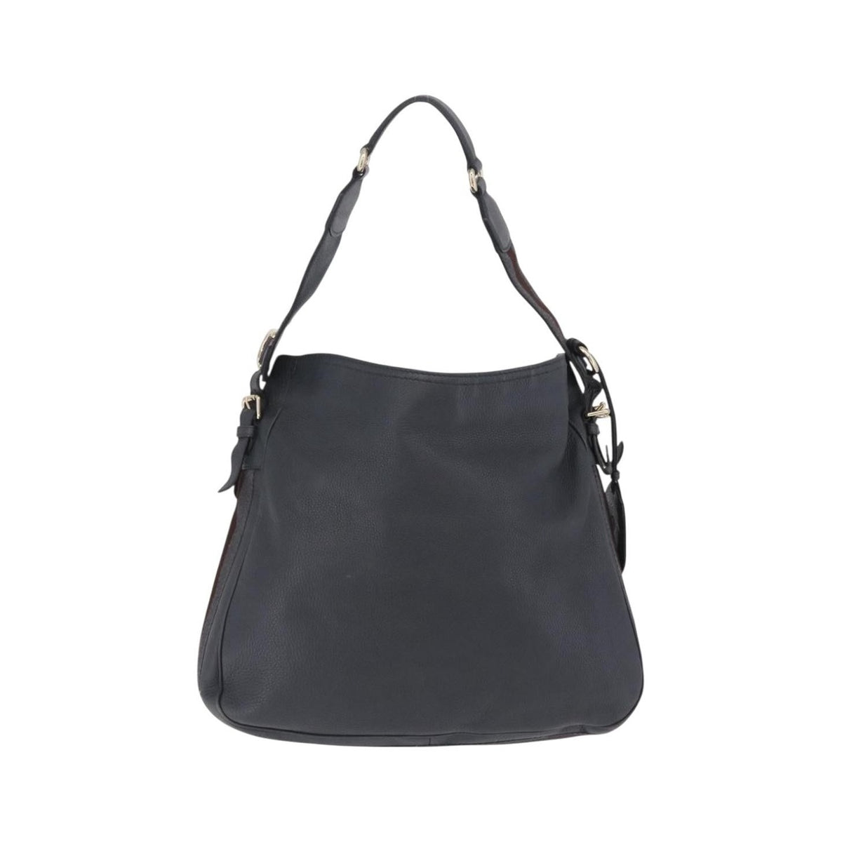 Gucci Heritage Web Hobo Leather, Gray, Leather, Shoulder Bag