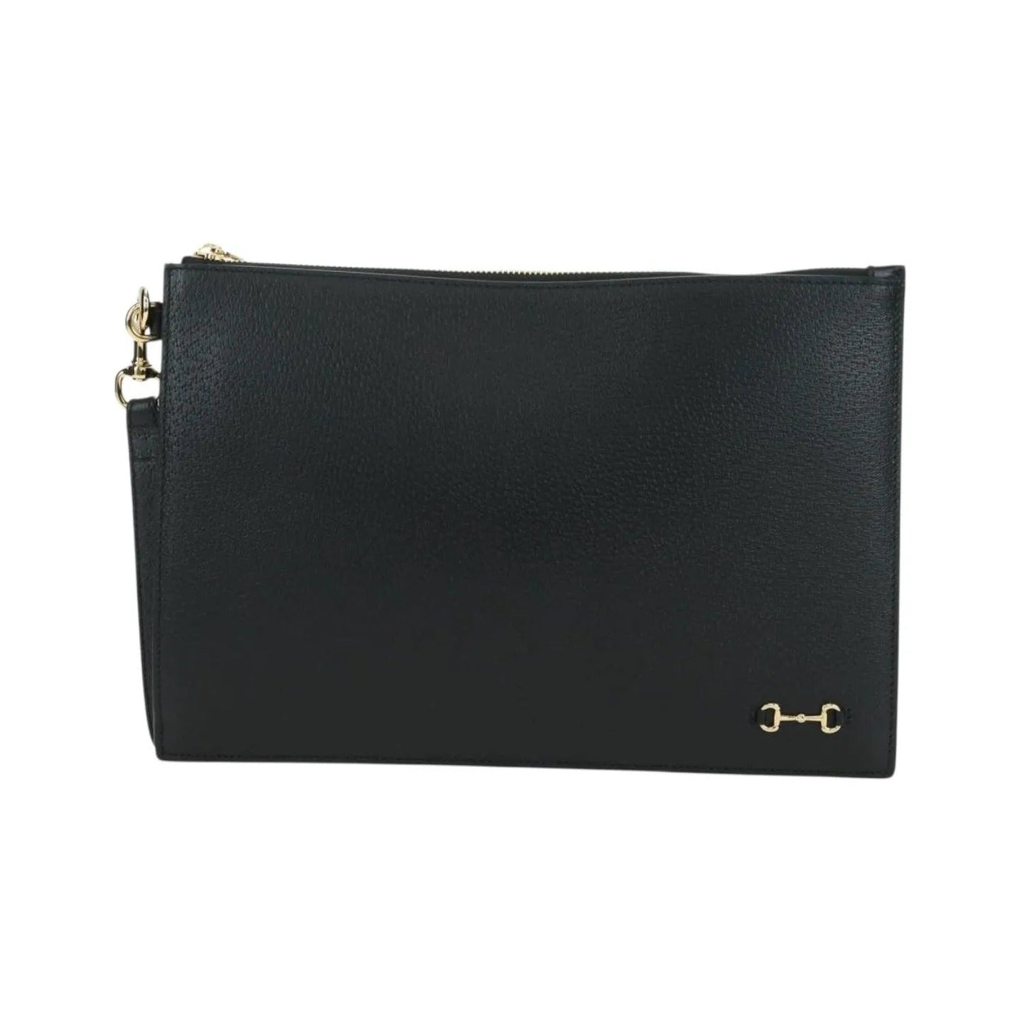 Gucci Horsebit 1955 GG Canvas and white leather, Black, Leather, Clutch