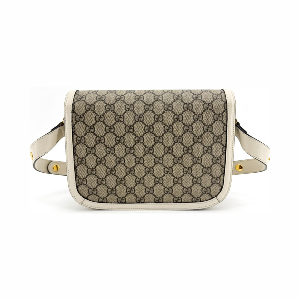 Gucci Horsebit 1955 GG Coated Canvas with Leather, Beige, Canvas, Shoulder Bag