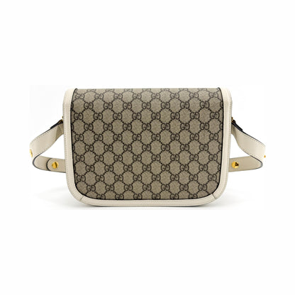 Gucci Horsebit 1955 GG Coated Canvas with Leather, Beige, Canvas, Shoulder Bag