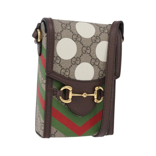 Gucci Horsebit 1955 Printed GG Coated Canvas, Beige, Canvas, Crossbody Bag