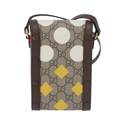 Gucci Horsebit 1955 Printed GG Coated Canvas, Beige, Canvas, Crossbody Bag