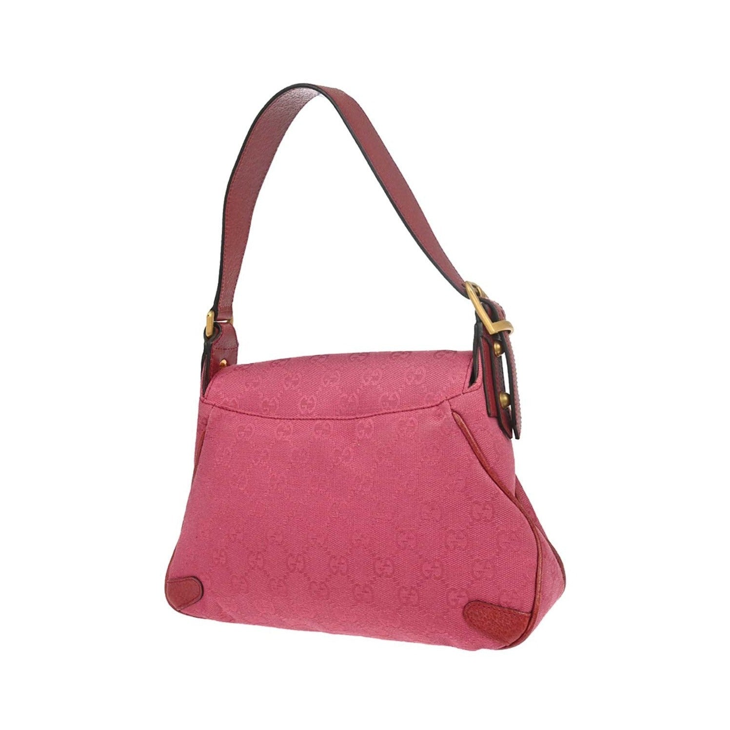 Gucci Horsebit Web Flap GG Canvas and leather, Pink, Canvas, Shoulder Bag