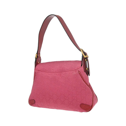 Gucci Horsebit Web Flap GG Canvas and leather, Pink, Canvas, Shoulder Bag