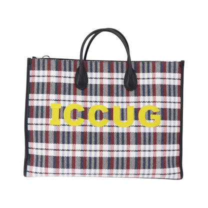 Gucci ICCUG Tote Embroidered Faux Raffia, Multicolour, Canvas, Tote Bag