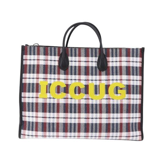 Gucci ICCUG Tote Embroidered Faux Raffia, Multicolour, Canvas, Tote Bag