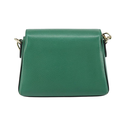 Gucci Interlocking Chain Leather, Green, Leather, Shoulder Bag
